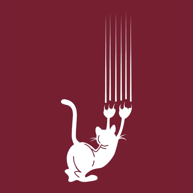 Climbing Cat with Scratch Marks Design