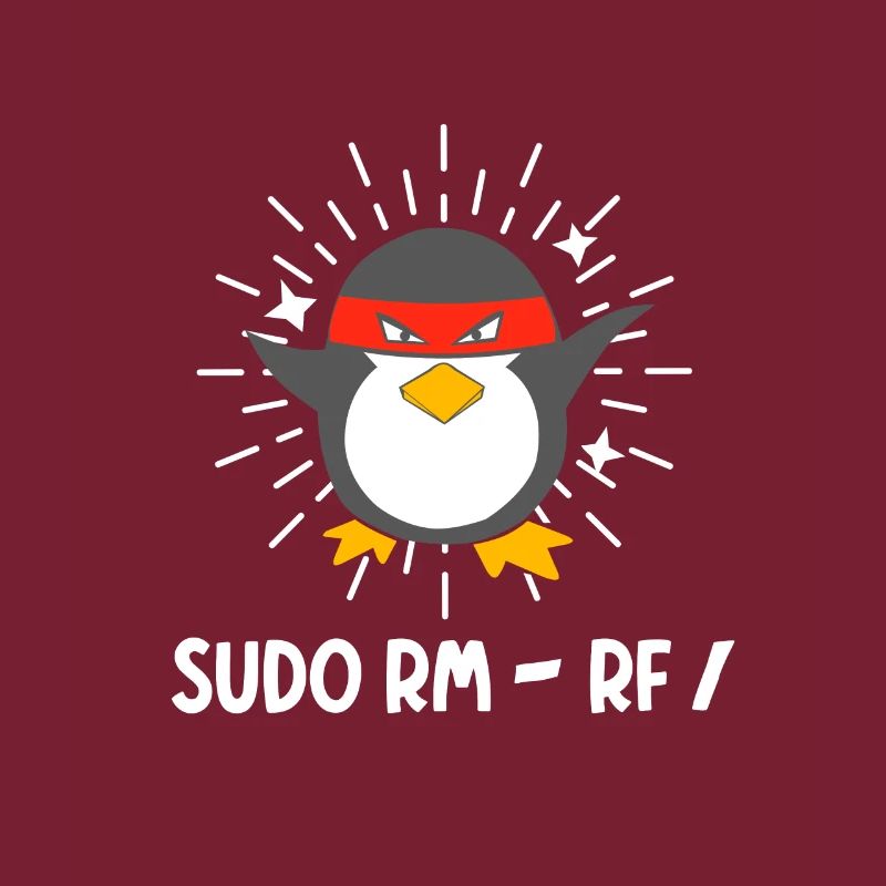 Tux Linux Penguin Sudo Rm Rf Geek Hacker