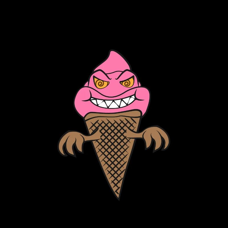 Funny Scary Ice Cream Cone Summertime Horror Spook