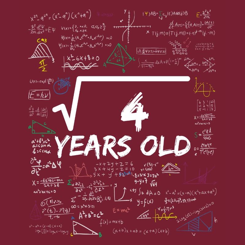 Square Root of 4 2ND Funny Math Birthday
