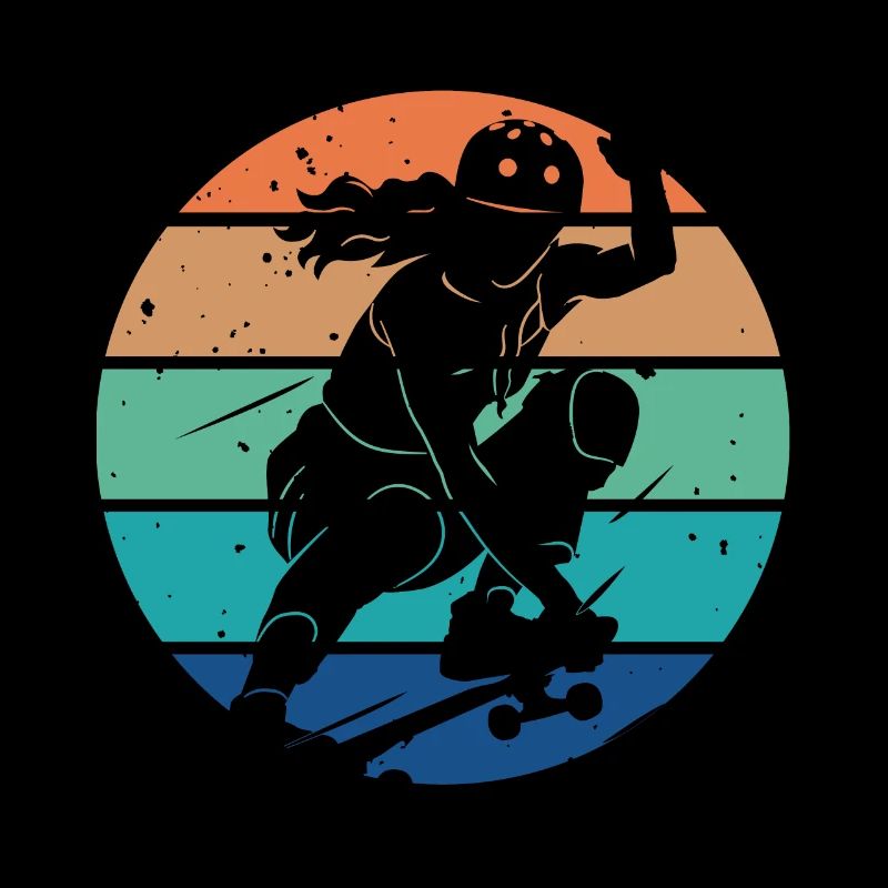 Retro Vintage Skateboard Mädchen