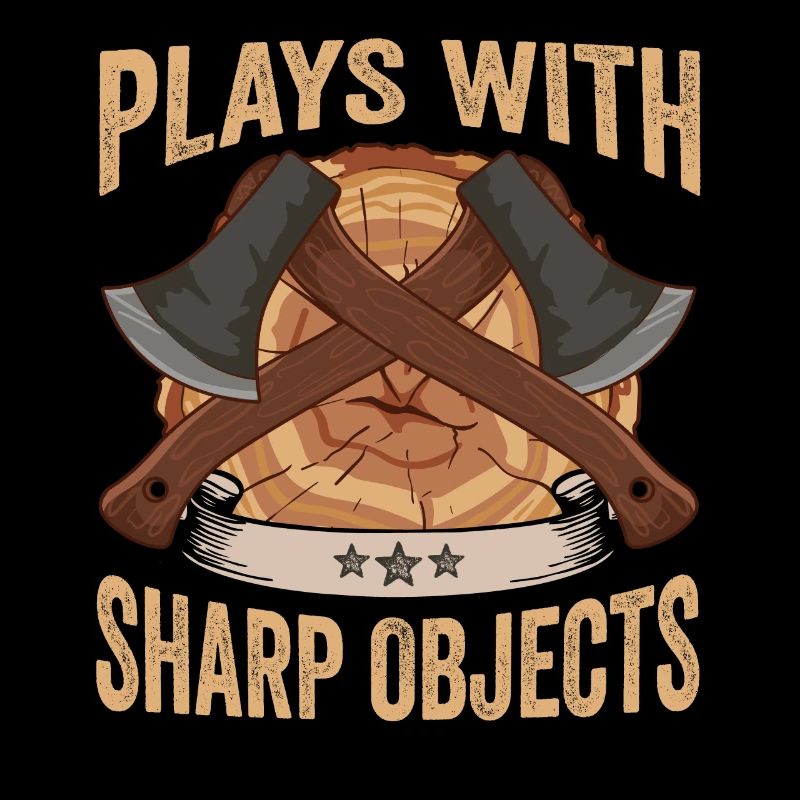 Logger Plays With Sharp Objects Axe Lumberjack