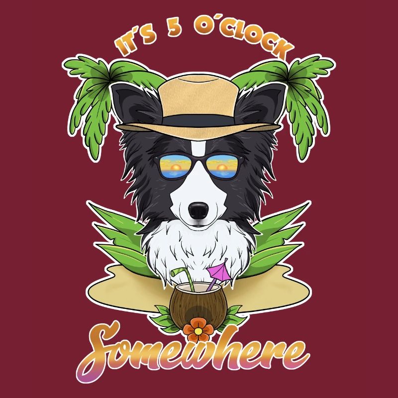 It Is 5 OClock Somewhere Drinking Border Collie