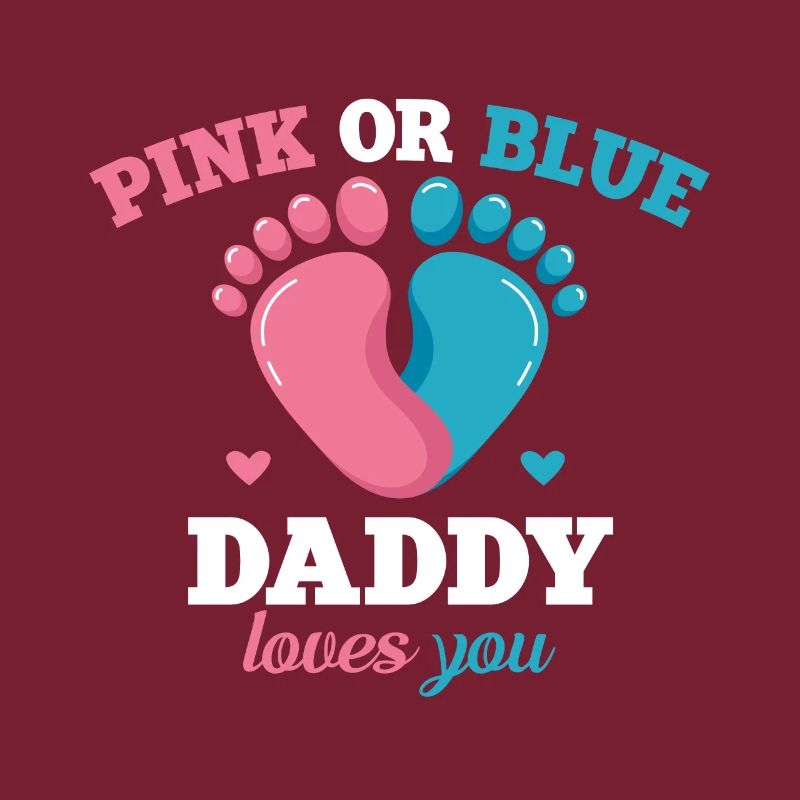 Pink Oder Blue Daddy Liebt Dich Vater Geschlecht