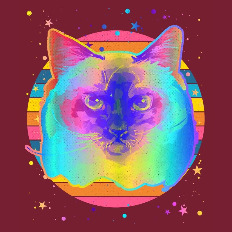 Birma Cat Regenbogen Space Schwarz
