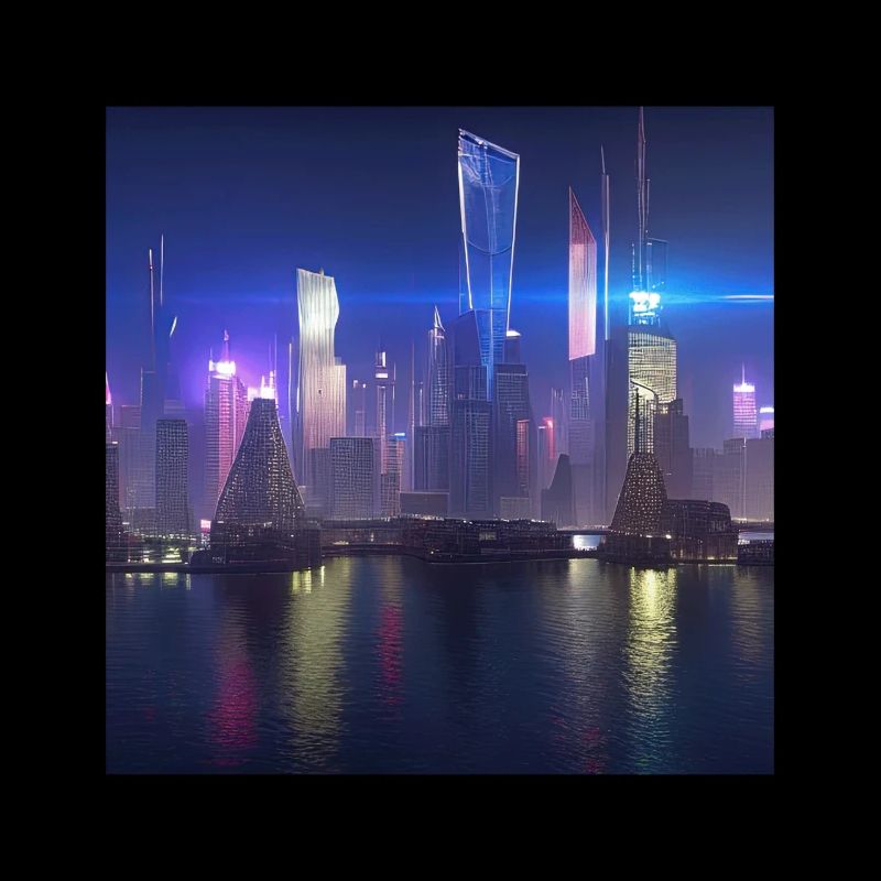 Retrowave Synthwave 80s Future city Design
