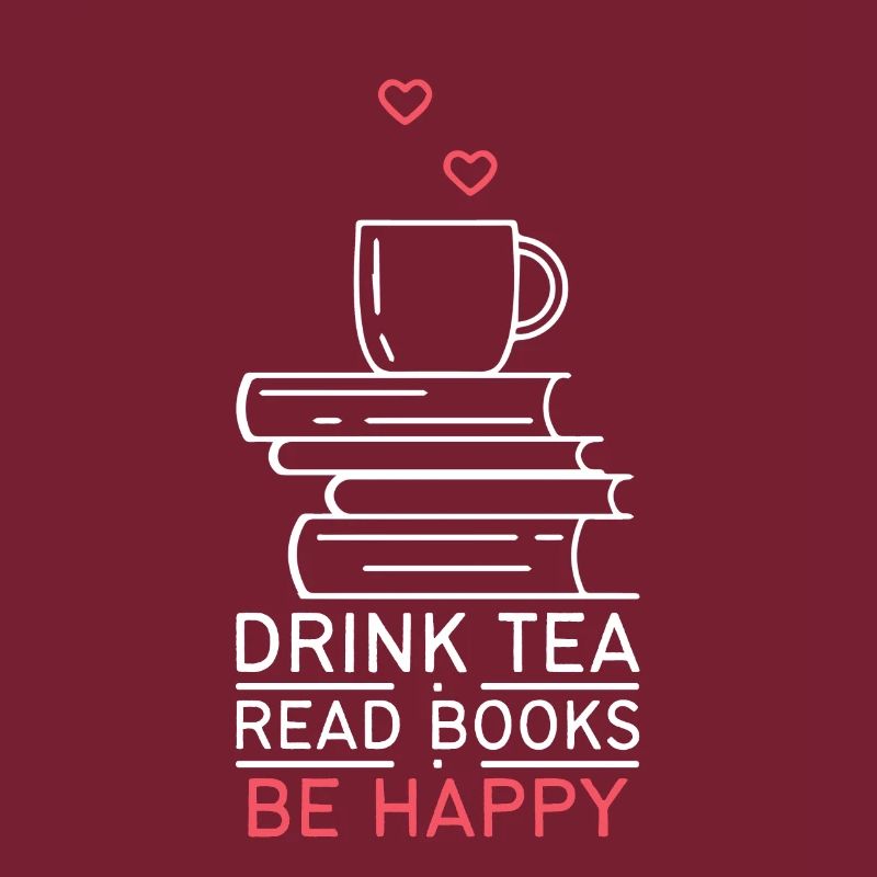 Tee Trinken Bücher Lesen Glücklich Sein