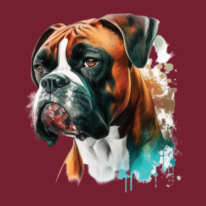 Deutscher Boxer Hund Wasserfarbe Design