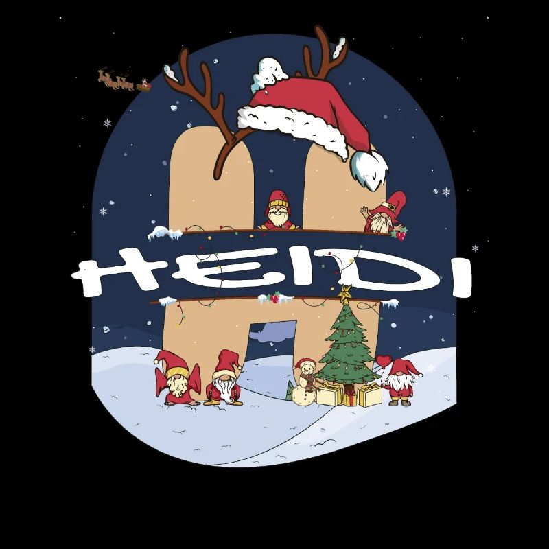 Génial Heid nom w chapeau de père Noël dans le thème de Noël