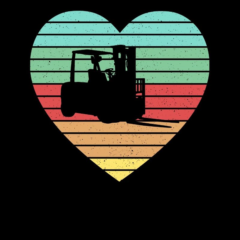 Forklift Operator Vintage Heart Forklift Driver Co