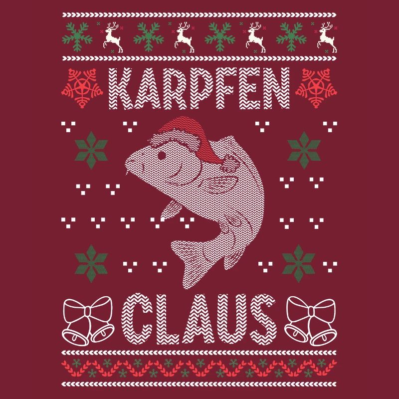 Karpfen Claus Angler Weihnachtsgeschenk