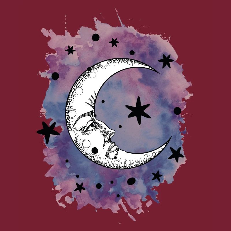 Lune étoiles aquarelle aquarelle espace extra-atmosphérique