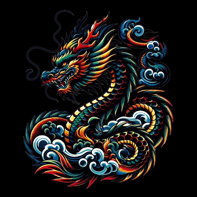 Bunte Drachen-Tierkreiszeichen Chinesische Drachenkunst