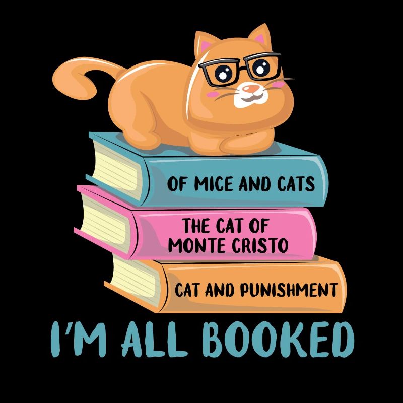 Cat on stack of books