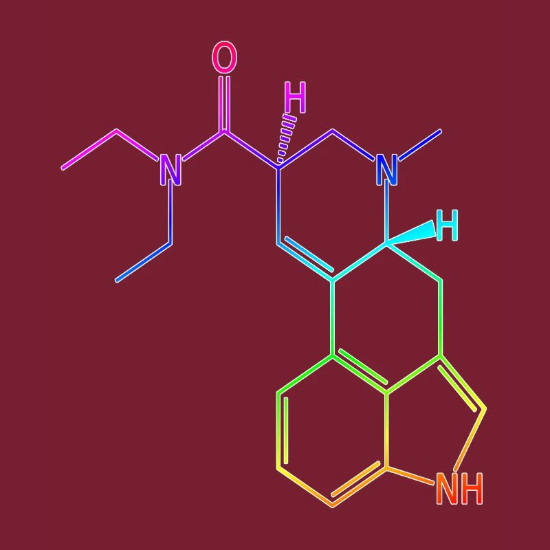 T-shirt à formule structurelle LSD acide hallucinogène psy