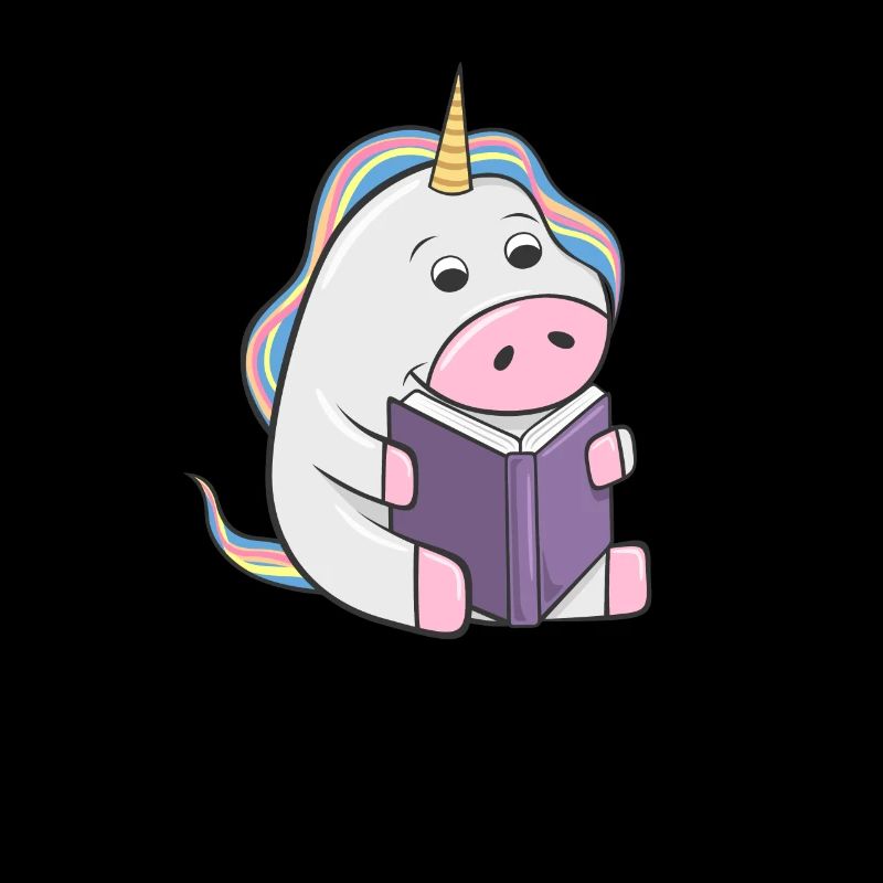 Lecture licorne livre nerd rat de bibliothèque bouche couvrant
