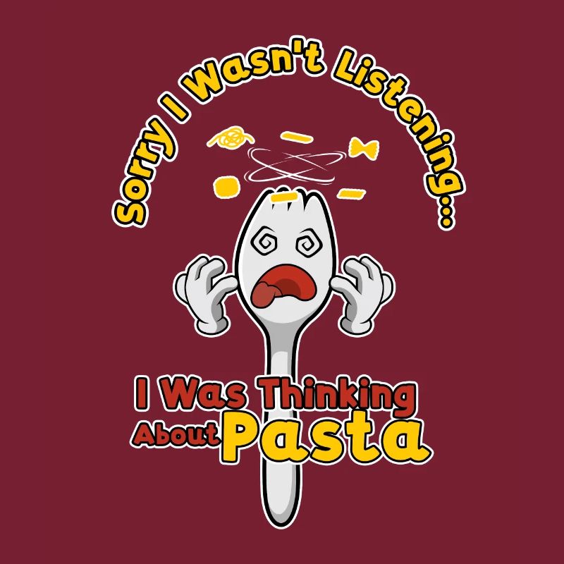 Denken Sie an Pasta Ironic Fork Spaghetti