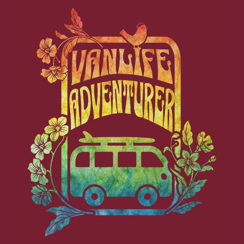 Vanlife - Regenbogenfarbene Blumen