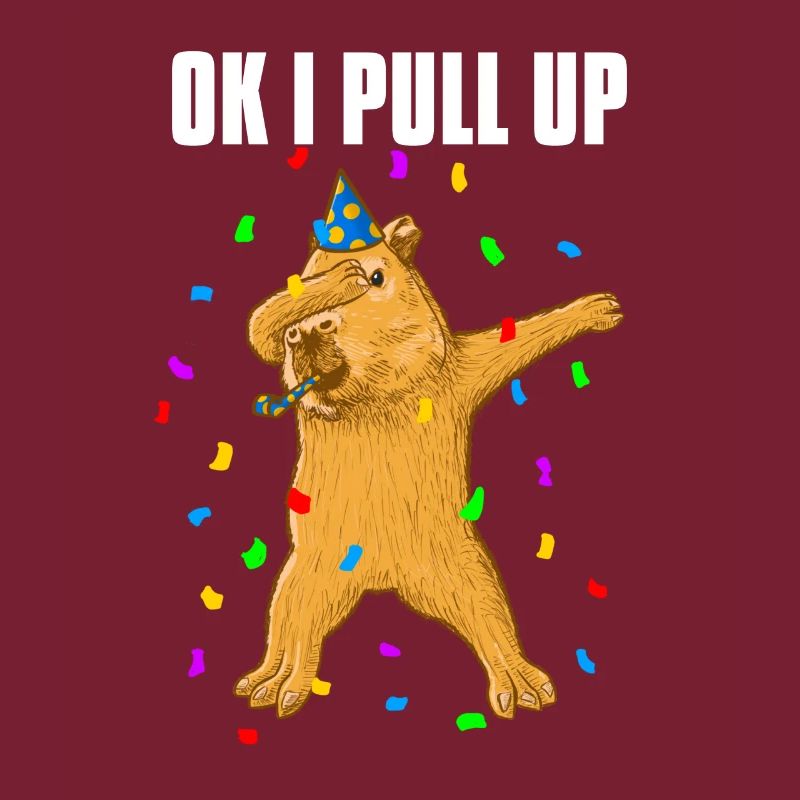 Dabbing Capybara Birthday OK I PULL UP