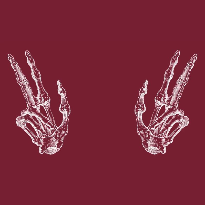 Skeleton Hand Peace
