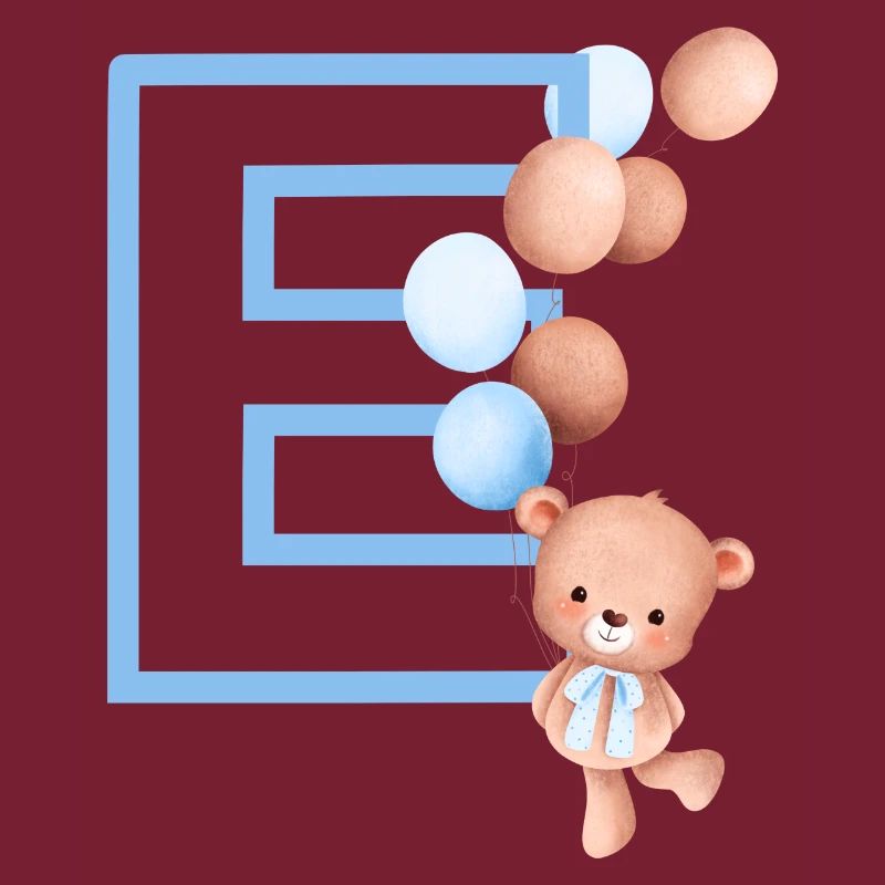 Blue Letter E Bear