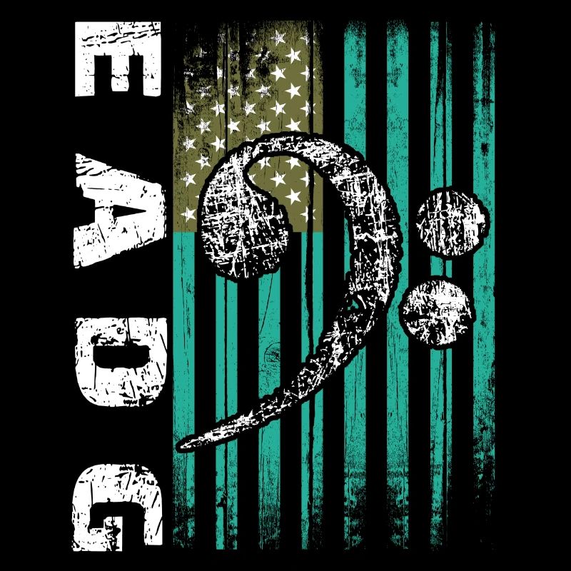 Notes de basse EADG avec drapeau américain