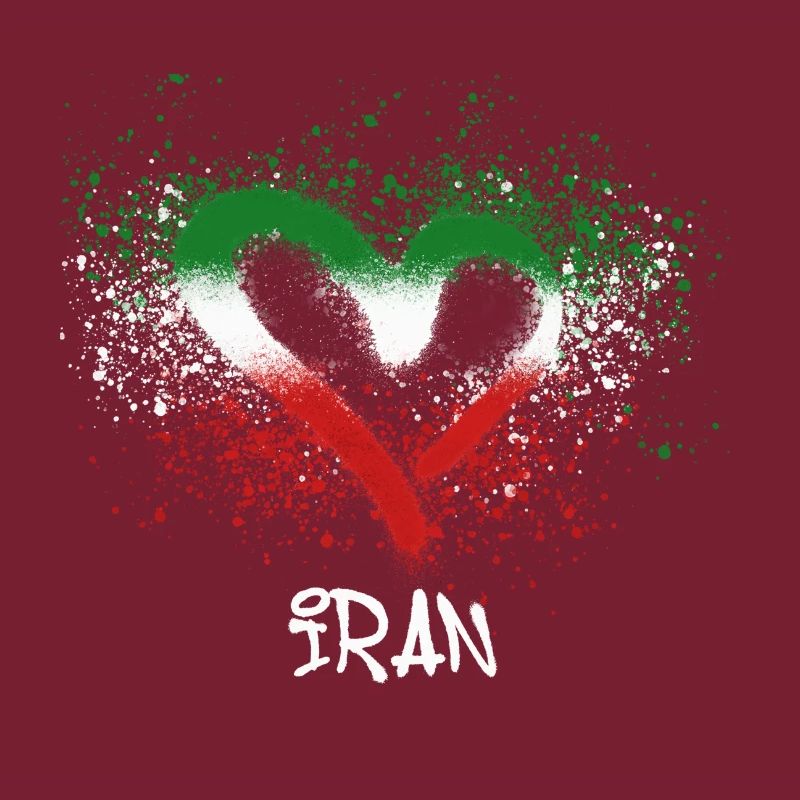 Iran,coeur,iran,drapeau,graffiti