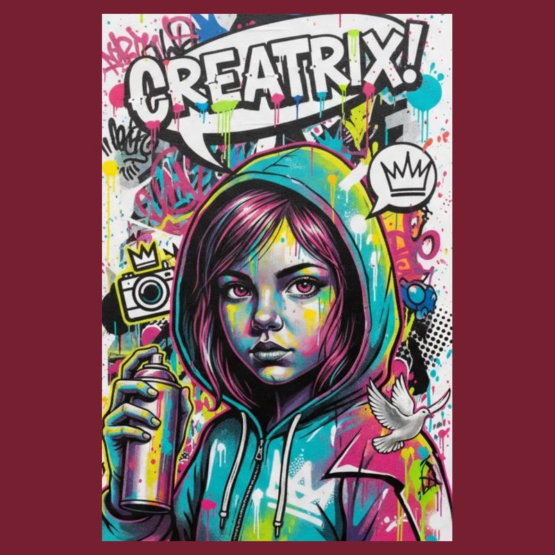 Farbexplosion Graffiti Heldin