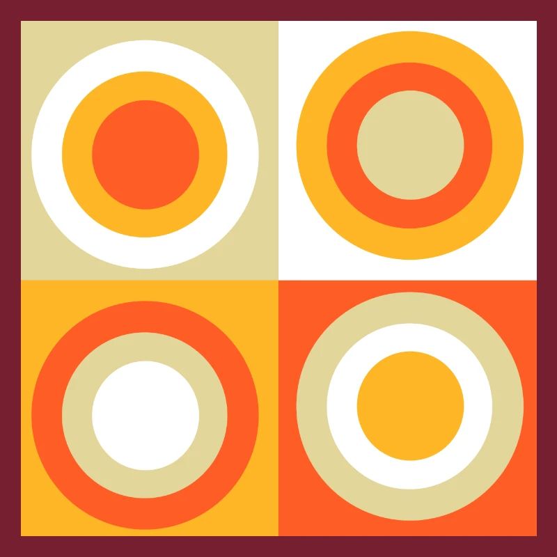 70s Pattern Circles Squiggle