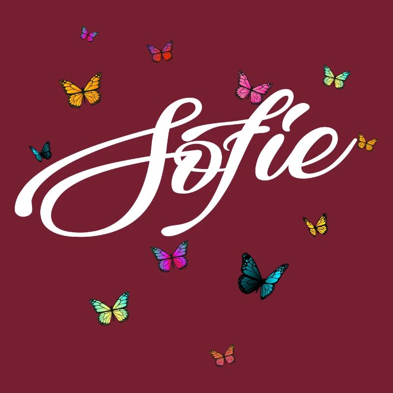 SOFIE - Mädchen Name mit bunten Schmetterlingen