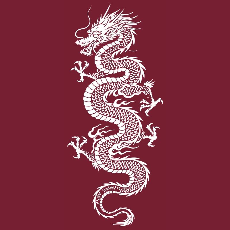 Weiße Drachen-Silhouette