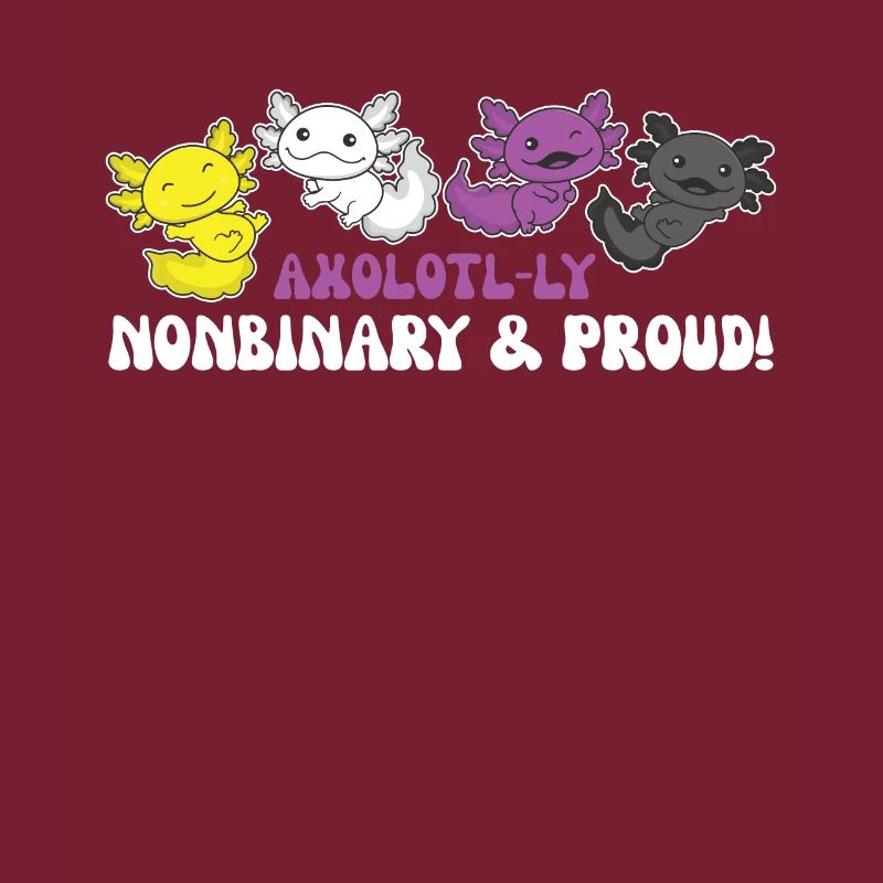 Nonbinary Axolotl Flag Pride LGBTQ Cute Axolotls