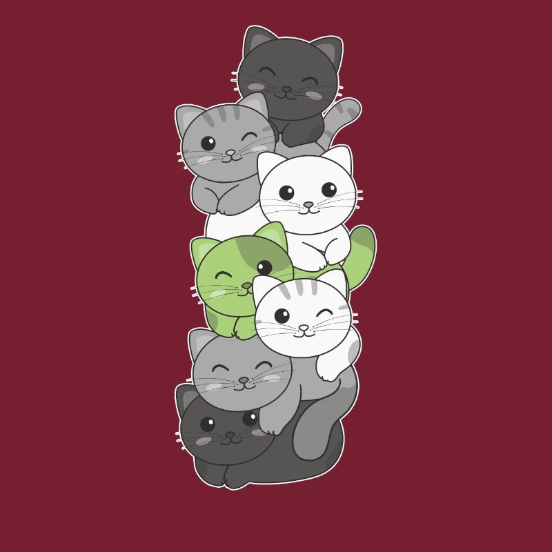 Agender Flag Pride LGBTQ Cute Cat Stack