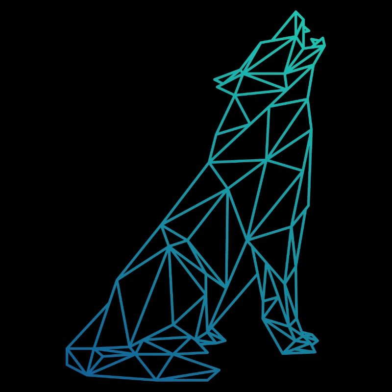 WOLF Abstrakt Polygon geometrisch Geschenk