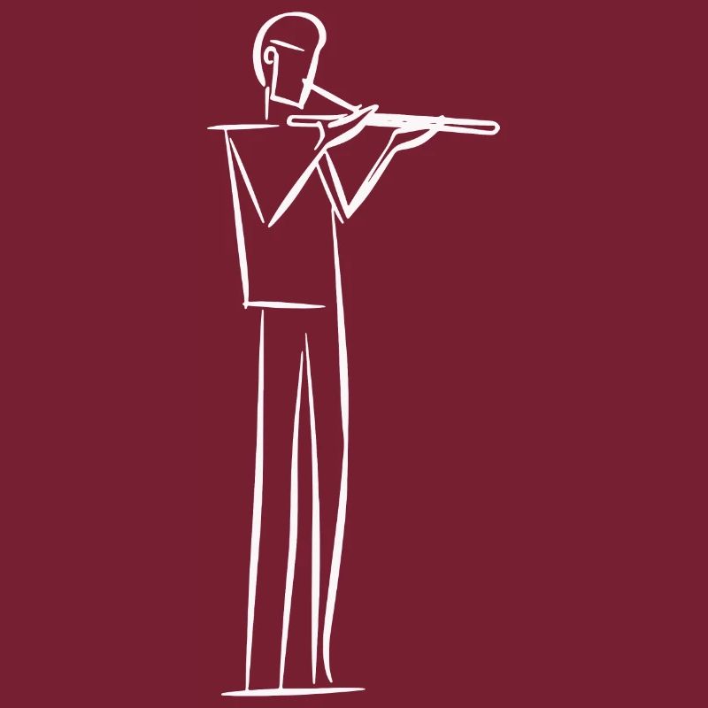 Flötist Line Art