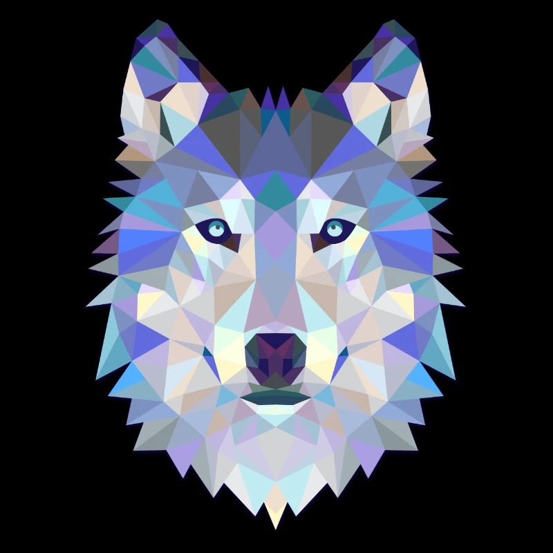 Wolf Hund Polygon 3D Tier Geschenkidee Geometrie
