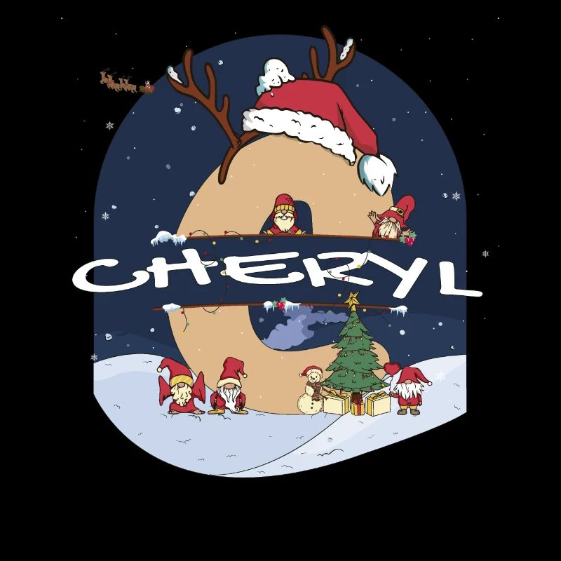 Awesome Cheryl Name w Santa Hat dans le thème de Noël