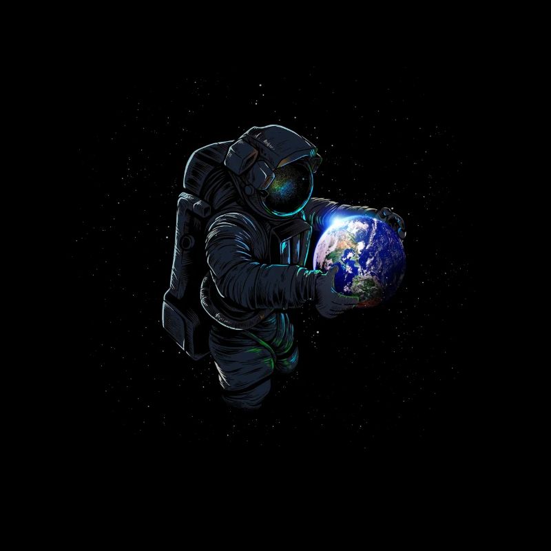 astronaute avec la Terre
