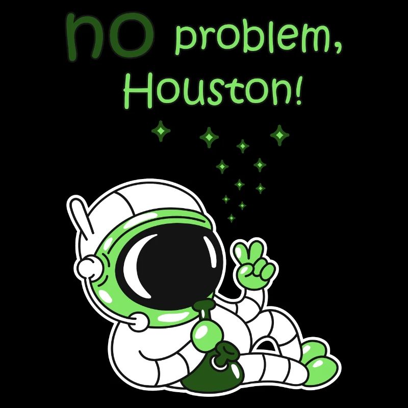 Hanfblatt Hanf Astronaut chillt no problem Houston