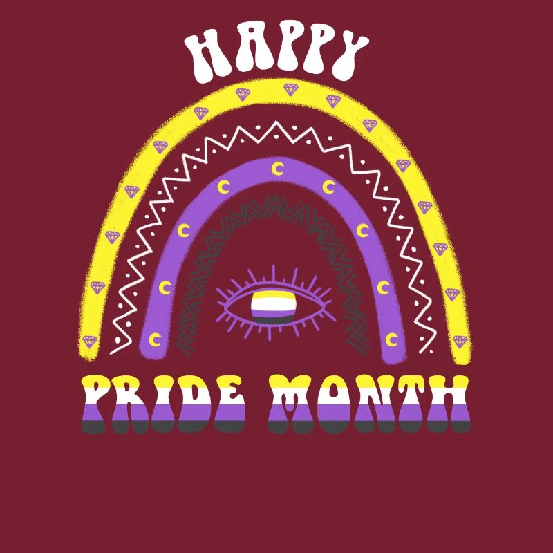 Boho Regenbogen Happy Pride Month Nonbinary