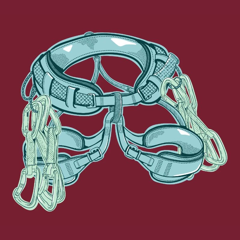 Rock climbing harness with quickdraws
