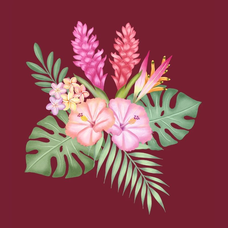 Salutation des fleurs tropicales