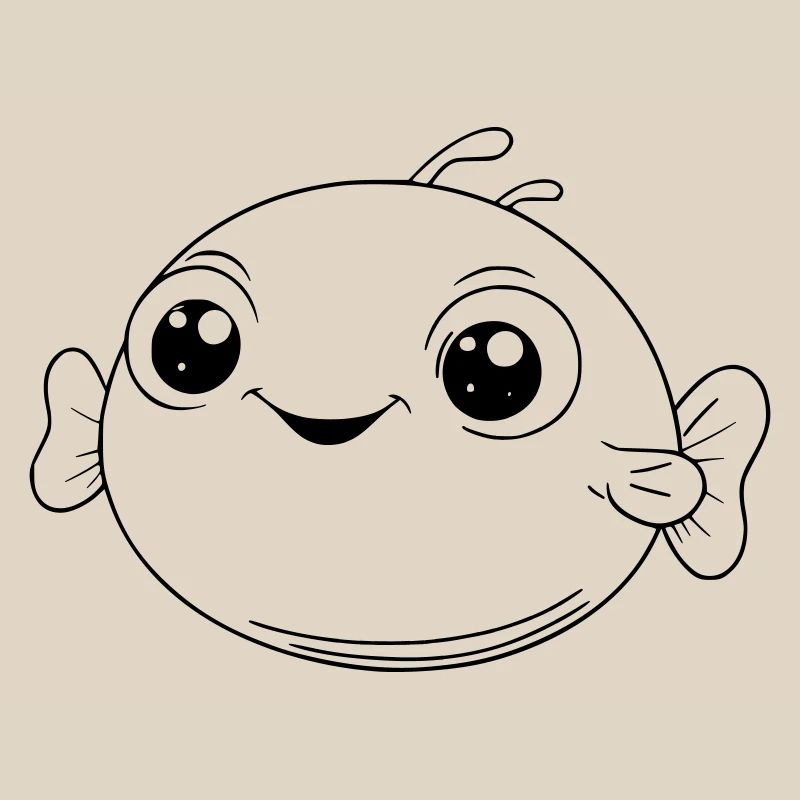 mignon poisson-globe comme illustration vectorielle