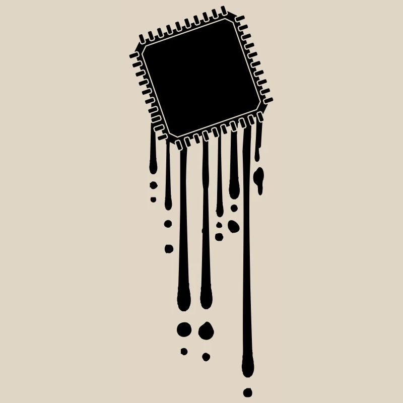 processor melt drops graffiti cpu computer