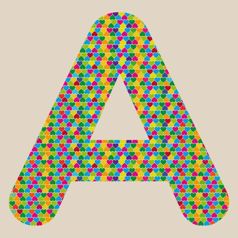 Buntes Herz-A Design – Einzigartig & Stylisch!
