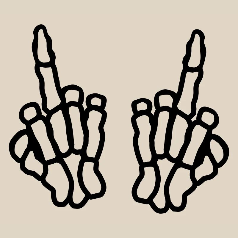 Bone 2 hands middle finger