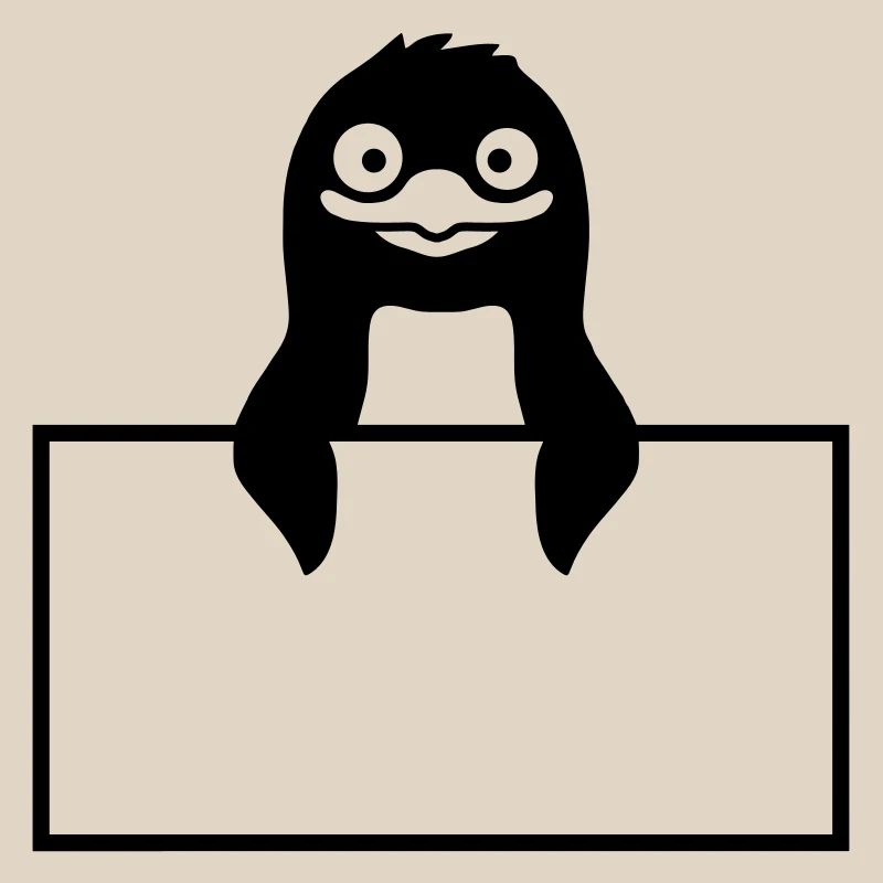 Schild Pinguin Text einfügen
