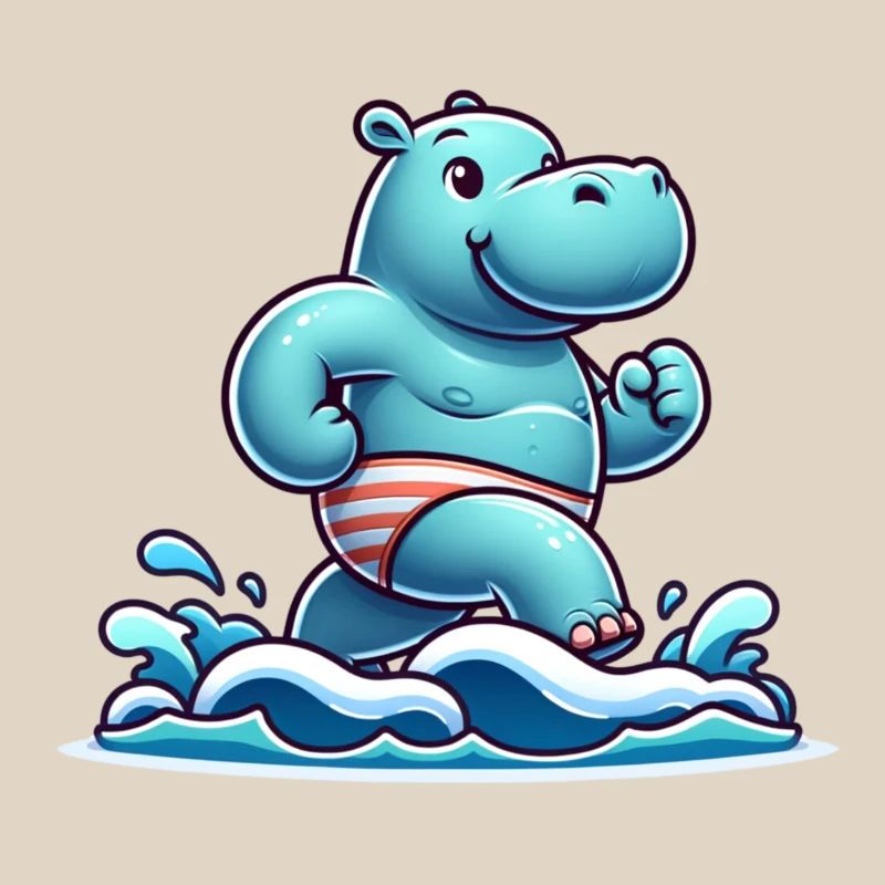 Hippopotame de compétition de natation
