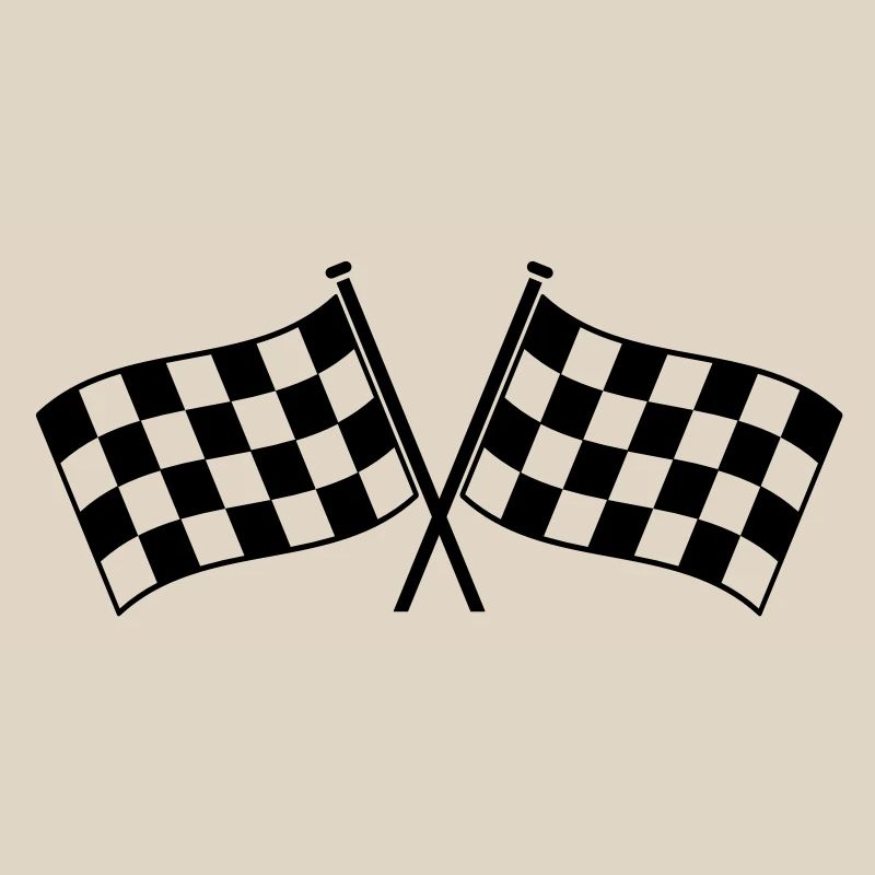 Deux drapeaux à damier vainqueur de la course