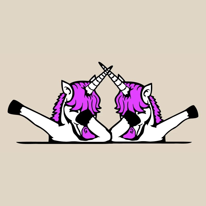 2 Einhörner Dabbing Dab Tanz Party Pose Geste Team